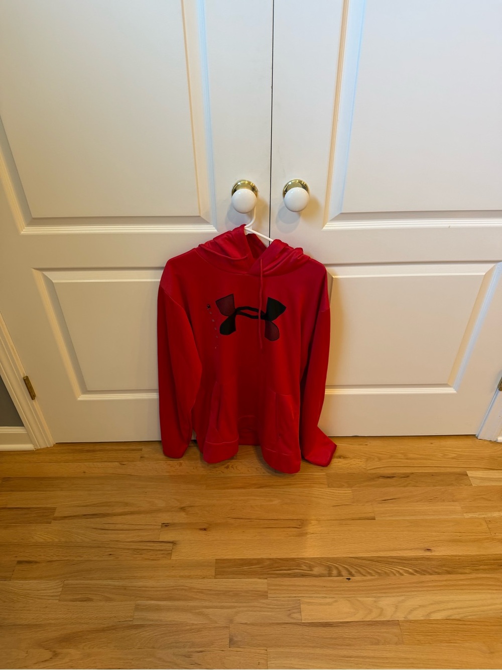 Under Armour Red Men's Zip-Up Hoodie with Black Logo